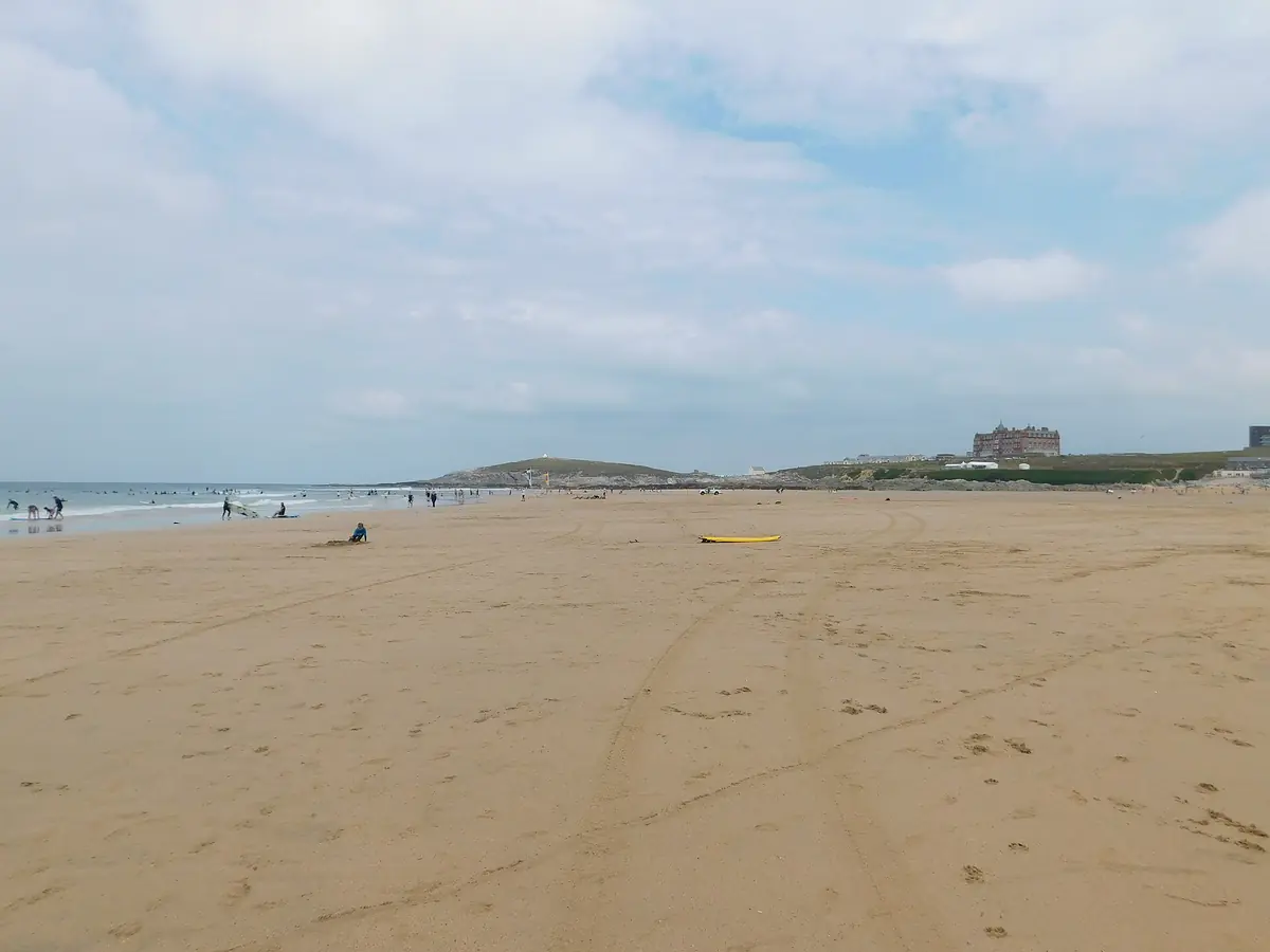 The wide sands of Fistral Beach in Newquay