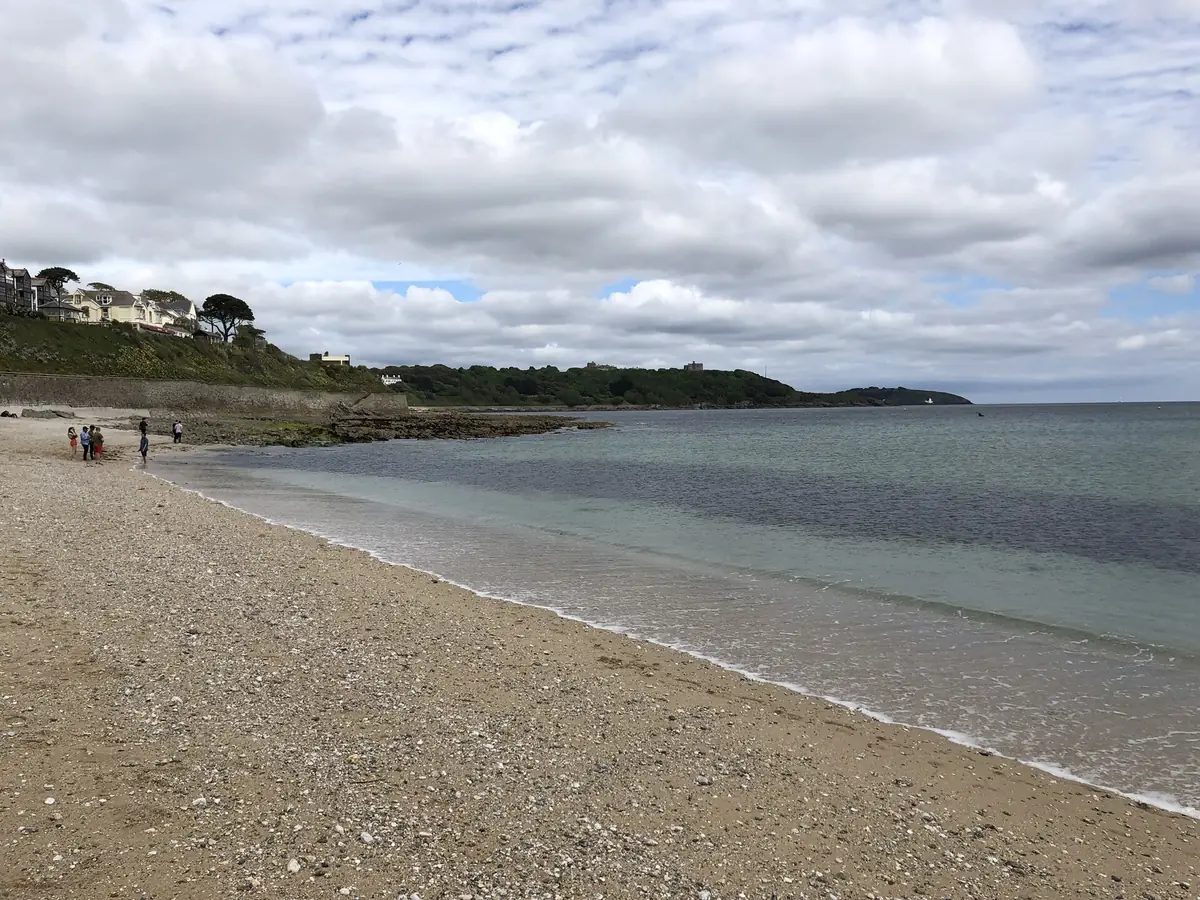 The curve of Gyllyngvase beach in Falmouth