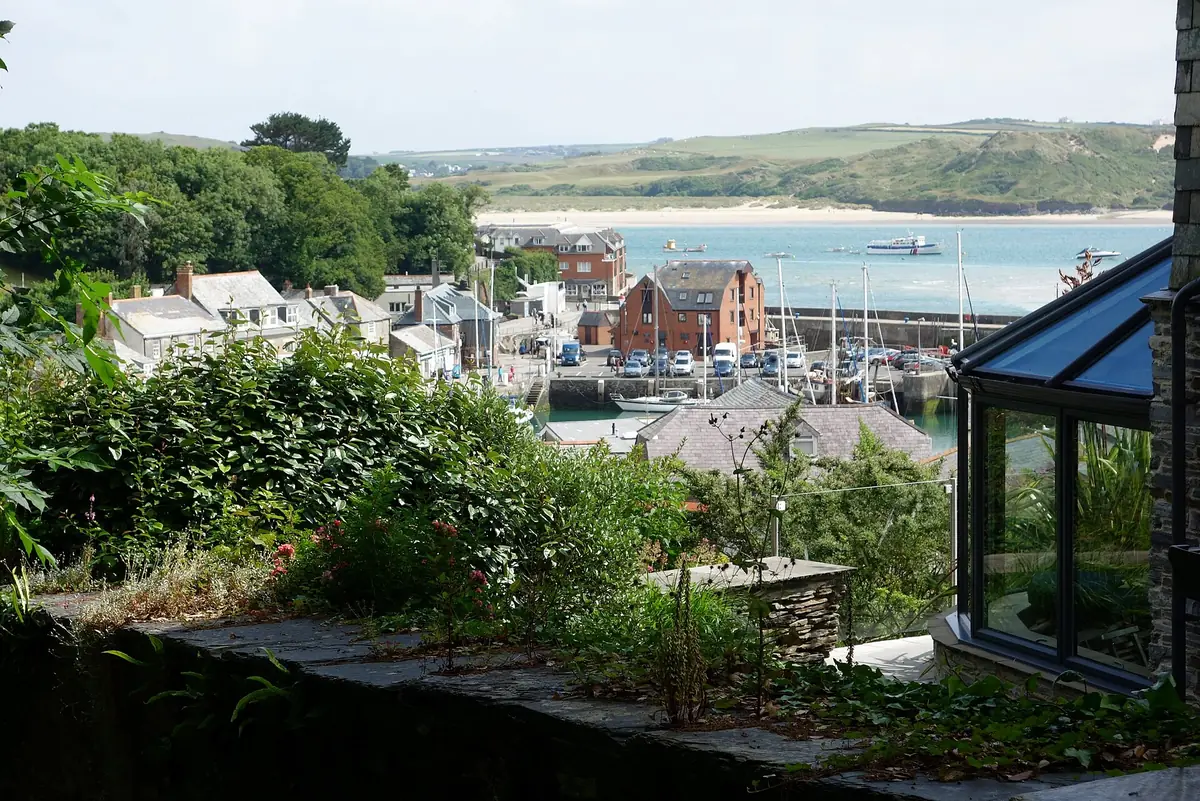Padstow harbour and the Camel estuary from the hill