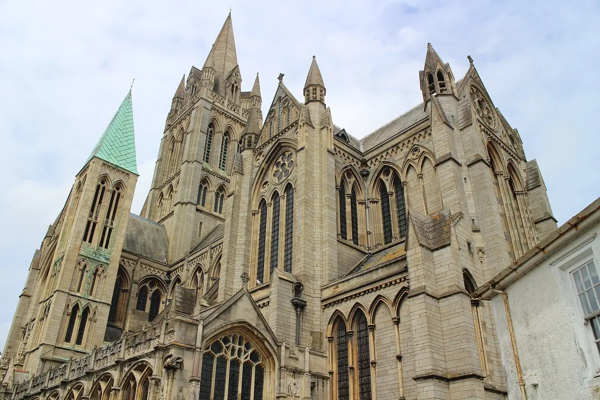 The Gothic Revival front of Truro Cathedral